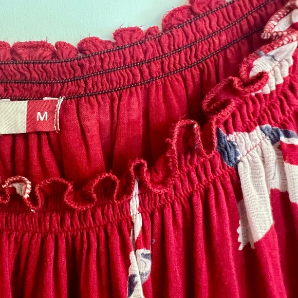 Elegant Red Bird Print Dress - Picture 6 of 7